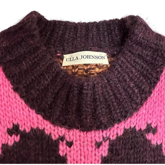 Ulla Johnson Boho Fringe Sweater Size XS Fuchsia Abia Alpaca RARE - Picture 4 of 7